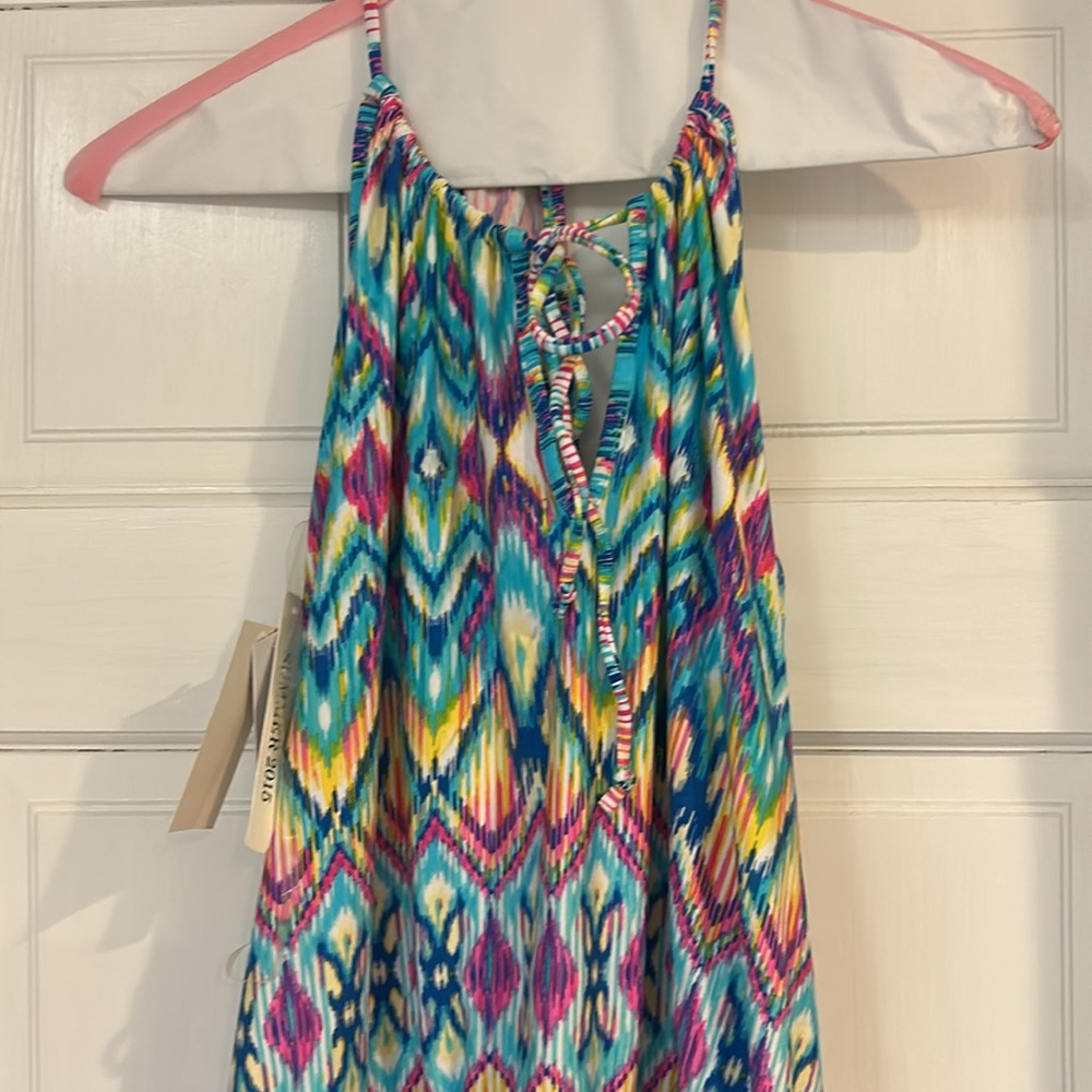 Kenneth Cole Reaction Multicolor Ikat Print Swim Cover Up Dress-sz L - Picture 6 of 8
